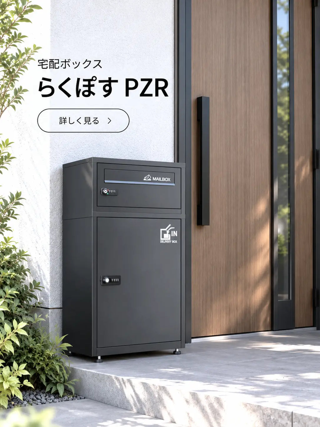 【２年保証付き】『らくぽす』PZR《ポスト一体型+ゼロリターンキー》